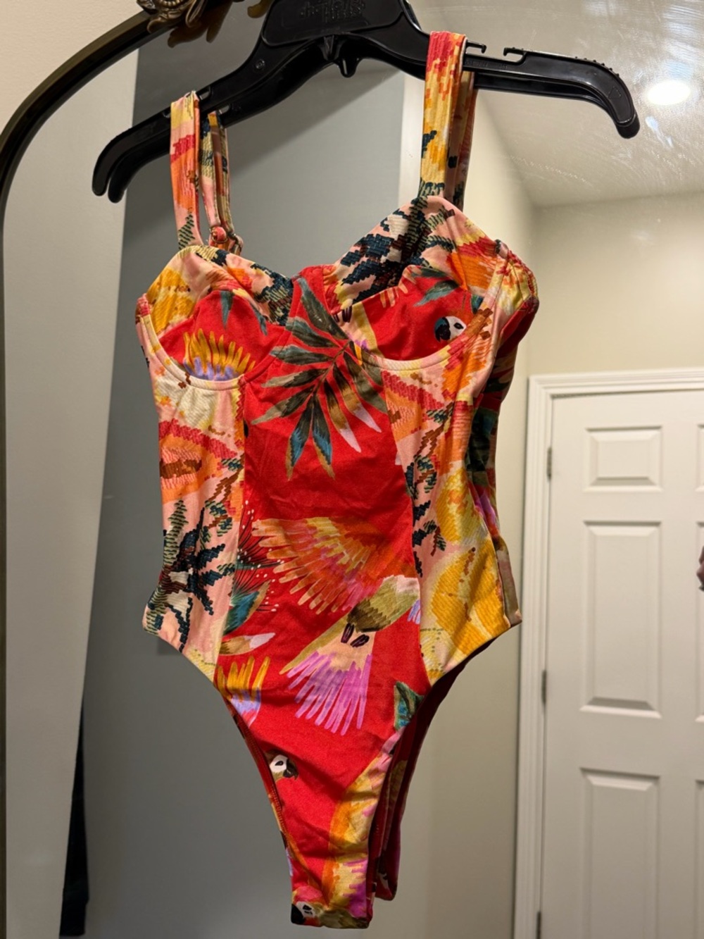FARM Rio Red Tropical Print One-Piece small